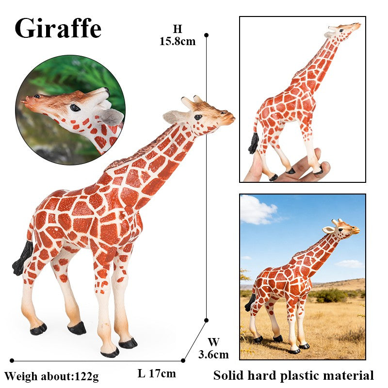 Oenux Zoo África Animais Selvagens Girafa Simulação Modelo Bonecos de Ação PVC Brinquedo Educacional Fofo para Crianças