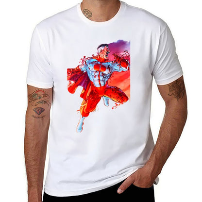 omniman, invincible T-Shirt black cotton t-shirt plain for man package funny t shirts man t shirts cotton 100% T-Shirt