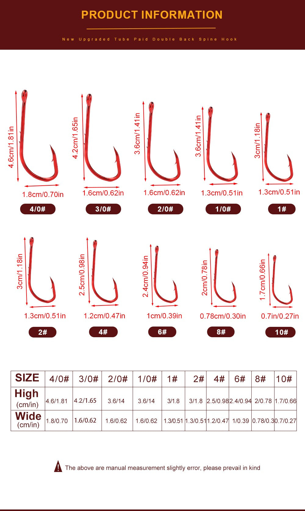 Anzóis de Pesca Vermelhos FTK 1/0-10# Iscas de Pesca com Farpa para Mar Haste Bico Porta-Isca Viva Jig de Pesca para Carpa Acessórios Anzóis de Minhoca