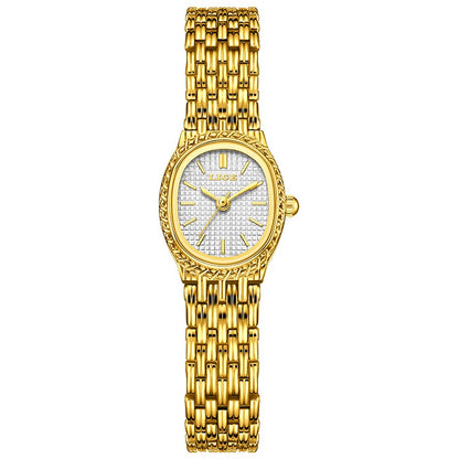 LIGE Golden Women Wristwatch Small Dial Ladies Gold Watch Bracelet Jewelry Quartz Lady Watch Compact Stylish Luxury Women Watch