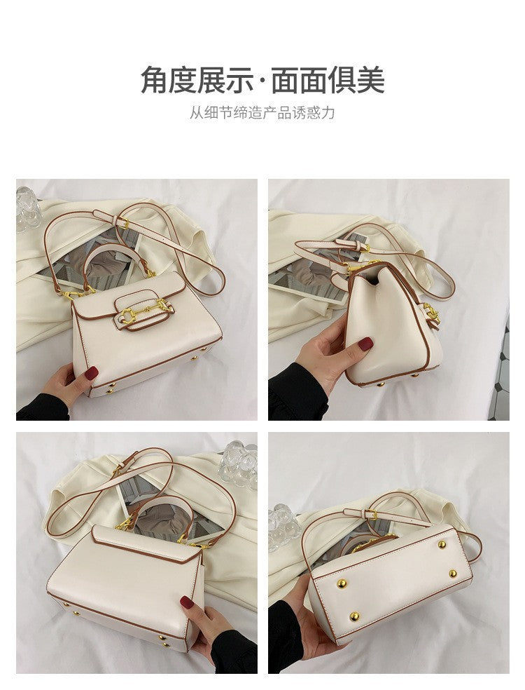 Acessórios femininos de fivela de couro metal com chapéu de feltro de pele com top côncavo e convexo, chapéu fedora e conjunto de bolsa combinando, estilo retrô