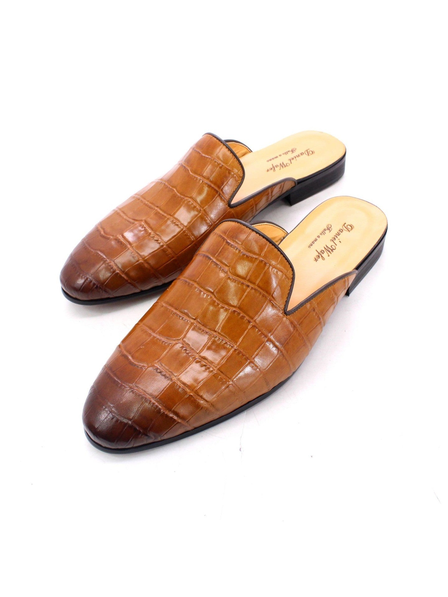 Men's shoes, genuine leather toe caps, slippers, men's fashionable outdoor men's half slipper leather shoes, loafers