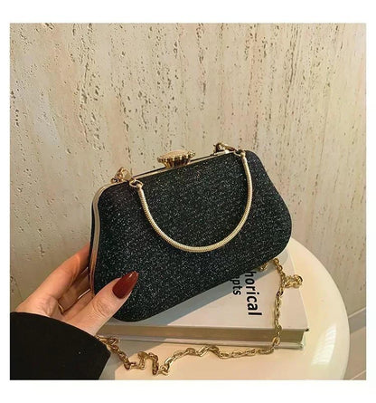 Luxury High Design Women Evening Bag Brand Party Banquet Glitter Bag for Ladies Wedding Clutch Handbag Shoulder Bag Chain Bolsas