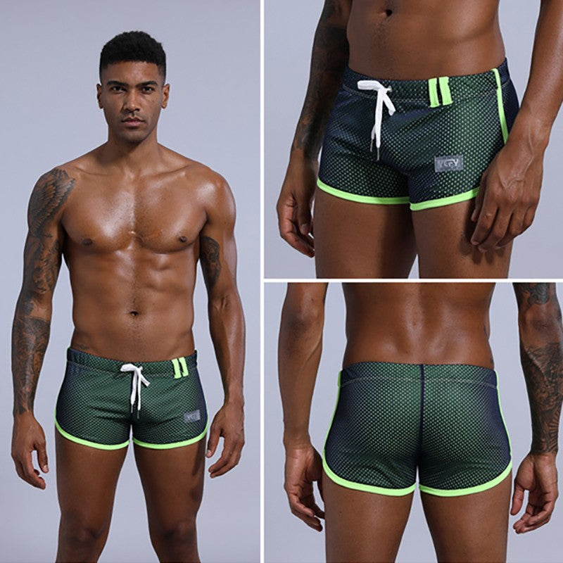 Brand Designer Men's Mesh Beathable Home Flat Pants Boxer Underwear Aro pants Breathable Pure Loose Fitting Underpants For Male