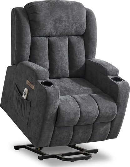 Power Lift Recliner Chair for Elderly with Massage and Heat, Recliner Chairs for Adults, Upgraded Fabric Reclining Sofa Chair wi