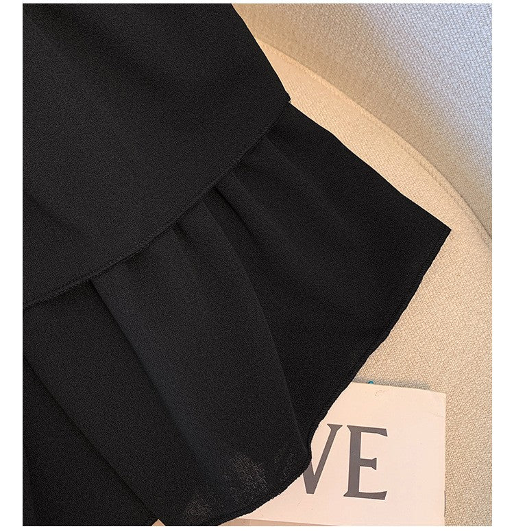 150Kg Plus Size Women's Hip 165 Cake Short Skirt Casual Pleated Ruffled Edge Skirt Black White 5XL 6XL 7XL 8XL 9XL