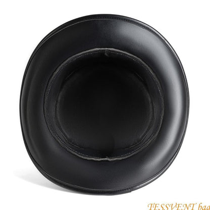 Cartola Elegante com Abas Largas, de Poliéster, para Fantasia de Halloween, Cartola de Caveira para Homens F42A
