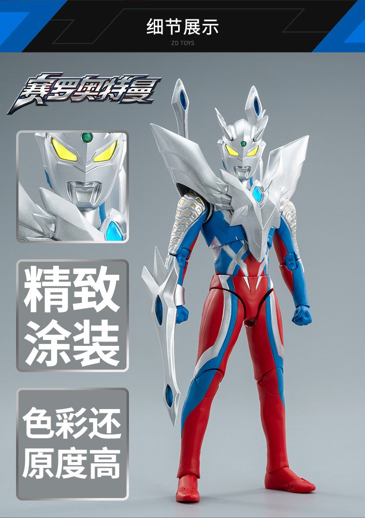 Boneco Articulado Ultraman ZD Toys Kotaro Higashi Terno Zero Terno Tiga Terno Ace Ultra Seven Ultraman Jack Modelo Colecionável Adulto