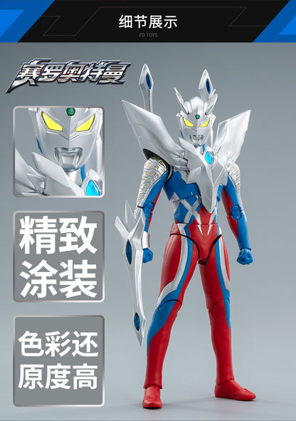 Boneco Articulado Ultraman ZD Toys Kotaro Higashi Terno Zero Terno Tiga Terno Ace Ultra Seven Ultraman Jack Modelo Colecionável Adulto
