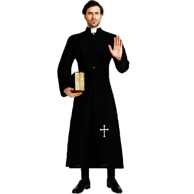 Easter Purim Halloween Costume for Men Father Priest Bishop Costumes Christian Pastor Clergyman Cosplay