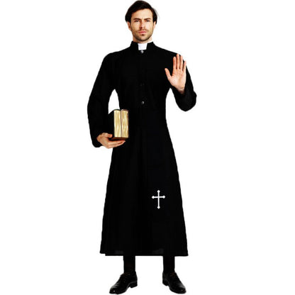Easter Purim Halloween Costume for Men Father Priest Bishop Costumes Christian Pastor Clergyman Cosplay