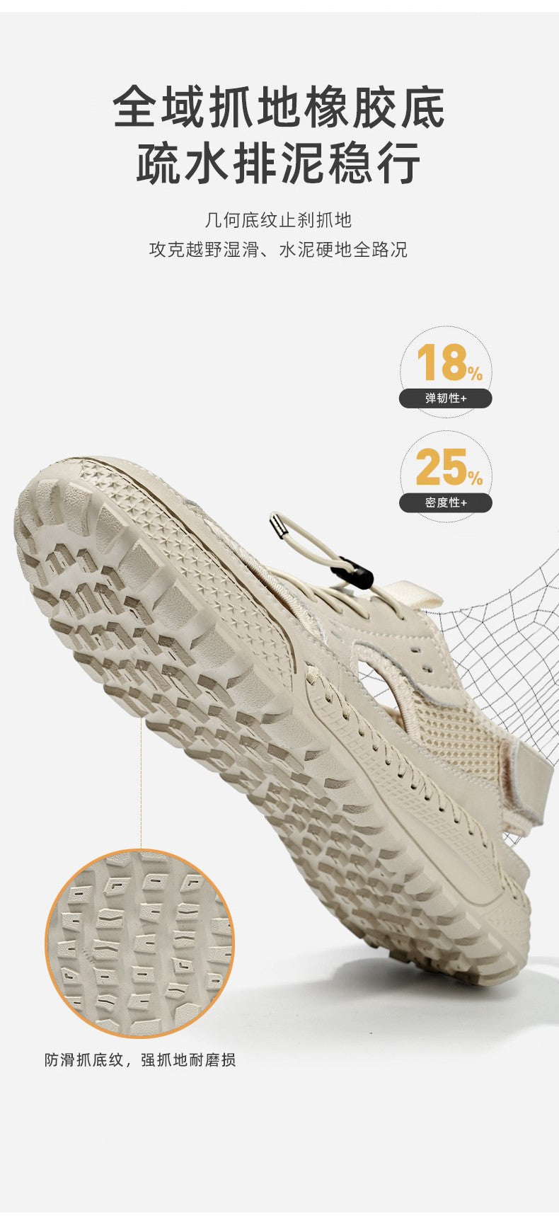 Sandals men's tide summer new style leather toe cap outdoor leisure sports hollow sandals beach shoes Handmade mesh men shoes