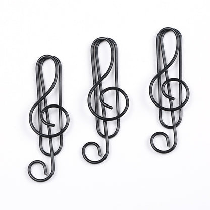 Metal Creative Music Note Shaped Creative File Clamp Paper Clips Bookmark Holder Paper Decorative Clip for Office School Home