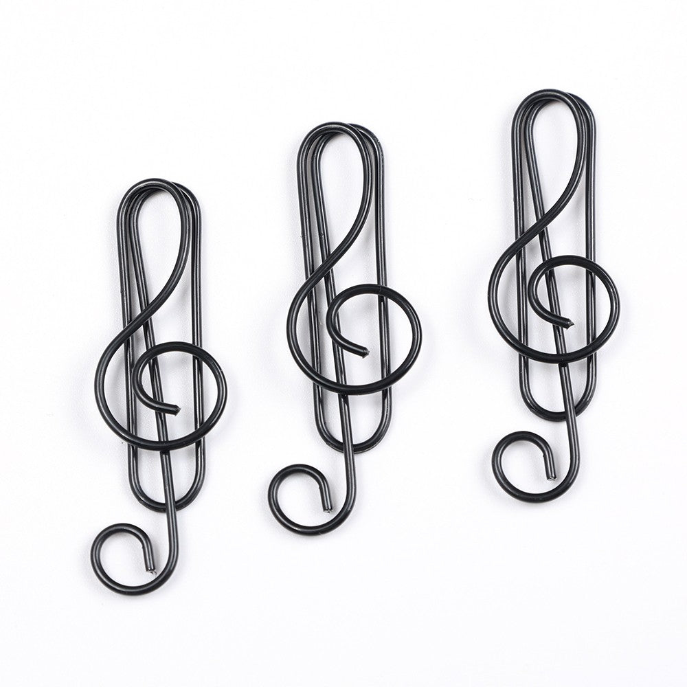 Metal Creative Music Note Shaped Creative File Clamp Paper Clips Bookmark Holder Paper Decorative Clip for Office School Home