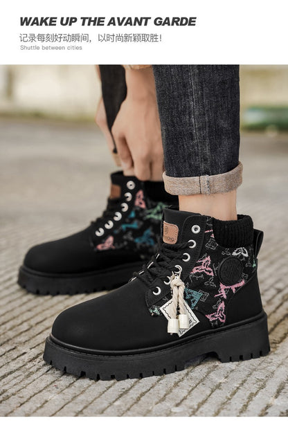 Men's boots four season classic big head casual boots soft sole non-slip breathable Joker high-top outdoor comfort tooling boots