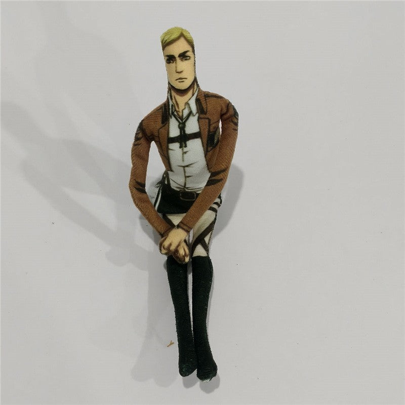 28cm Anime Attack On Titan Levi Cosplay Plush Doll Body Wire Skeleton Action Stuffed Dolls Accessories Ornament Gifts