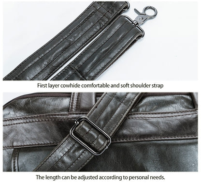 JOYIR Men Briefcases Genuine Leather Handbag 15.6"Laptop Messenger Shoulder Bag for Documents Men's Bag Business Totes 2022