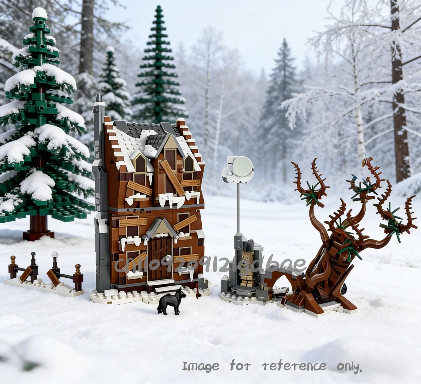 MOC Building Set Screaming Hut Whomping Willow Model Magic Movie DIY Assembly Toy Birthday Christmas Gift