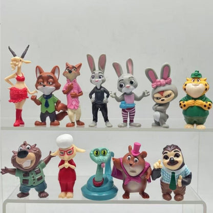 12 unidades/conjunto Zootopia 2 Boneco de Ação de Brinquedo Judy Rabbit Nick Fox Série Anime Estatueta Presentes de Natal para Fãs