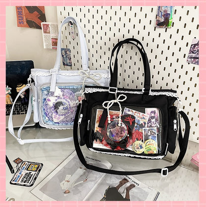 New Japanese Style Transparent Crossbody Bag Cute Candy Color Commuting Shoulder Bag for Girls Simple and Casual Texture Ita Bag