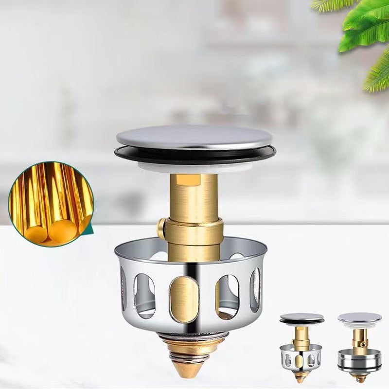 Basin Drains Universal Metal Filter Valve Pop-up Drainer Waste Stopper Bathtub Strainer Plug Hair Catchers Bathroom Accessories