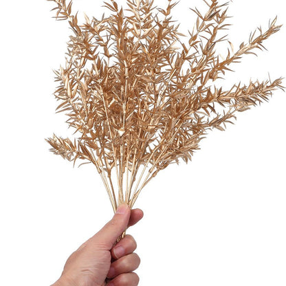 Simulation Flower Christmas Ornament Home Decorations Christmas Artificial Flower Simulation Leaf Artificial Plant Gold Silver