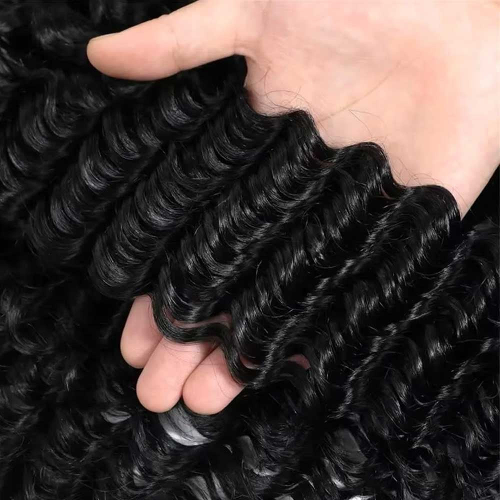 Brazilian Virgin Deep Wave Bundles 100% Unprocessed Deep Curly Human Hair 1 3 4Bundles Grade Deep Wave Human Hair Natural Color