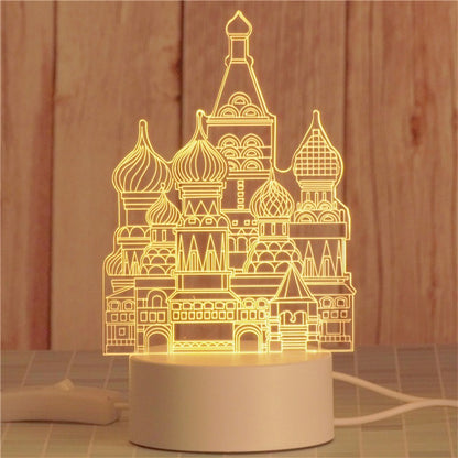 USB Operated 3D Acrylic LED Night Light Festival Birthday Kids Gifts Bedroom Bedside Decor Night Lamp Home Novelty Lighting