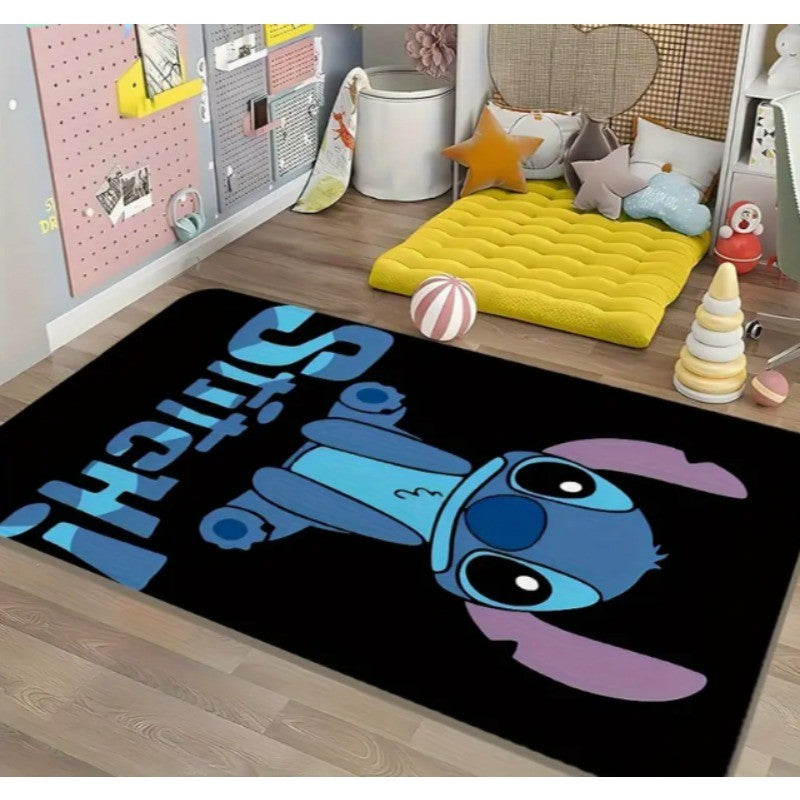 Stitch Large-area Pad Washable Polyester Cartoon Pad Suitable for Living Rooms and Bedrooms Perfect for Anime Home Decoration