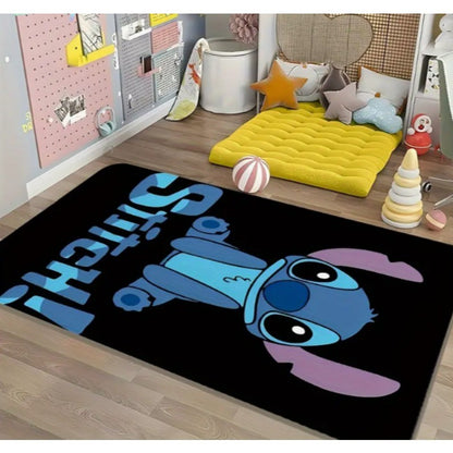 Stitch Large-area Pad Washable Polyester Cartoon Pad Suitable for Living Rooms and Bedrooms Perfect for Anime Home Decoration