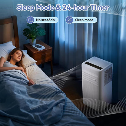 Ar Condicionado Portátil, 10000 BTU, Unidade de CA Remota com Função de Refrigeração, Desumidificador e Ventilador, Resfria até 52 m².