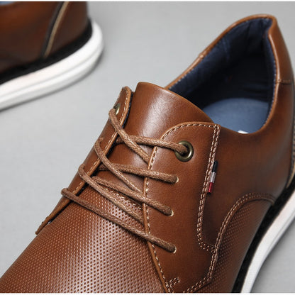 2025 Spring/Summer New Men Shoes Comfy Luxury Brand Men Casual Shoes Lace Up Business Style Dress Shoes BHKH Men Shoes