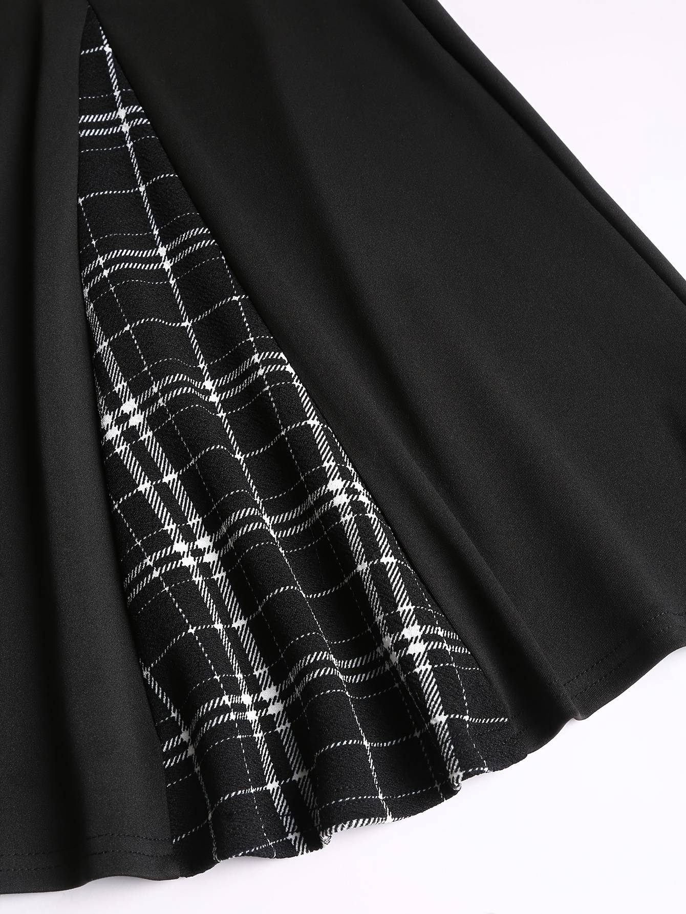 2025 European and American fashion summer new large size girls Gothic mini skirt high waist plaid A-line