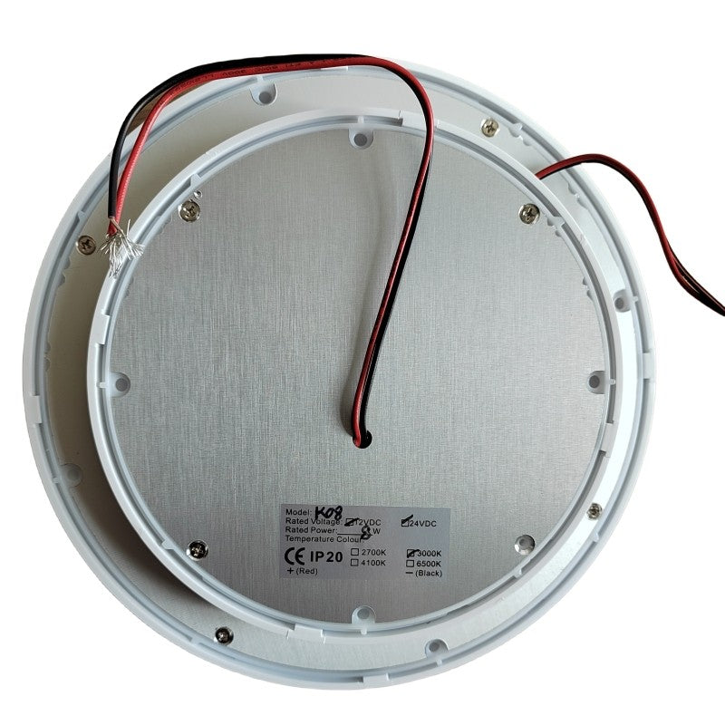 Tokili 12V/24V Dual Volt Ultra-Thin LED Puck Lights, Interior RV Marine Overhead Light, for Camper Cabin, Boat & Trailer Ceiling