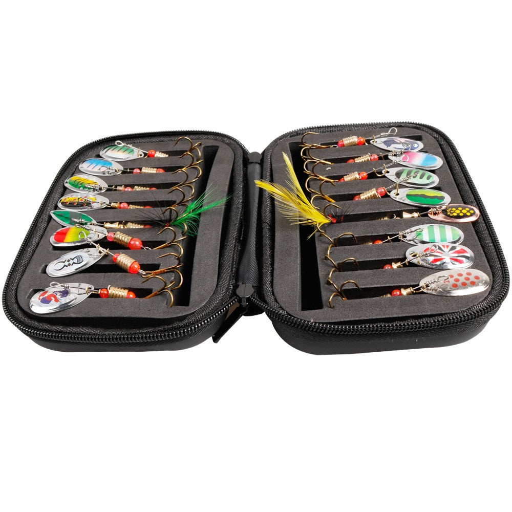 Kit Isca Artificial Jig Spinner com Caixa de Pesca Giratória 3g para Pesca de Lúcio Salmão Marítimo Isca Rígida de Superfície Trolling