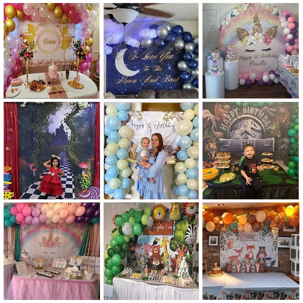 Custom Photo/Text Backdrop Personalized Photography Background for Birthday/Wedding/Holiday Decoration Vinyl Polyester Materials
