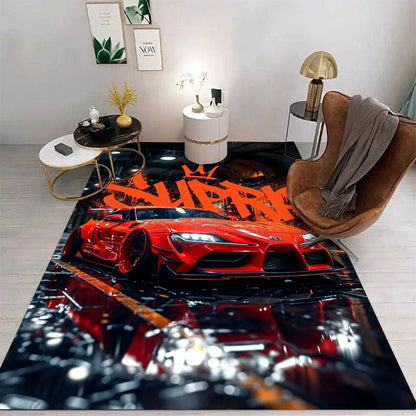 Miata Supra Car E36 Super Car Carpet for Living Room Decor Bedroom Soft Rugs Doormat Child Play Area Rug Nonslip Mat Kid Gift