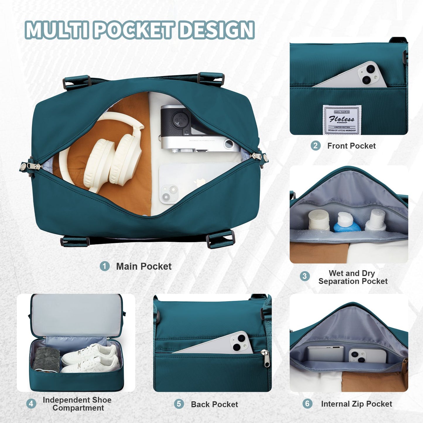 Travel Bags for Women Men, Expandable Handbag Travel Duffle Bag for Plane Ryanair 40x20x25 Cabin Weekend Bag Gym Bag Sports Bag