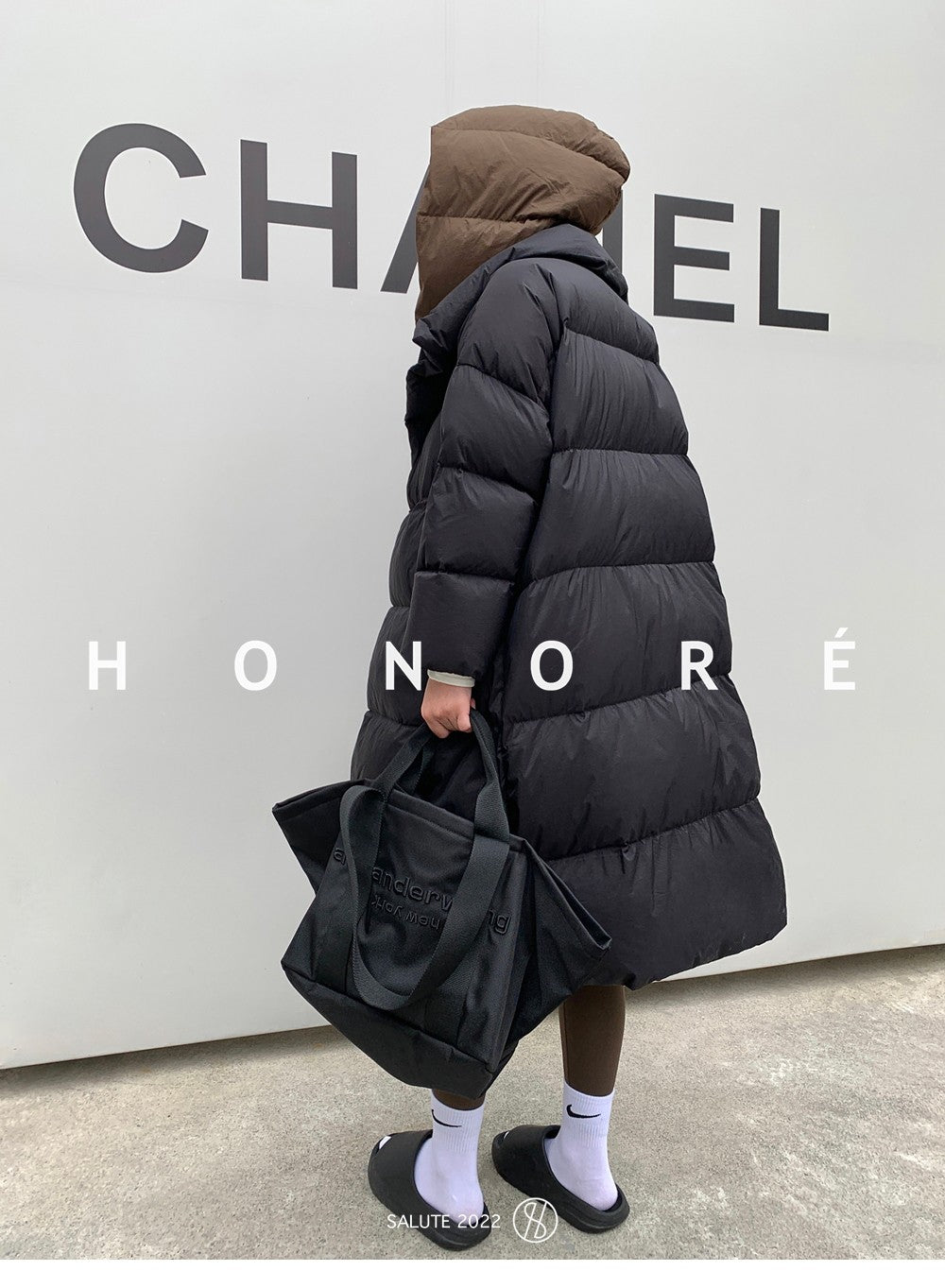 Janveny Fluffy White Duck Down Jacket Women Winter Thickness Warm Long Puffer Coat Hooded Female Fashion Fake Two-piece Parkas