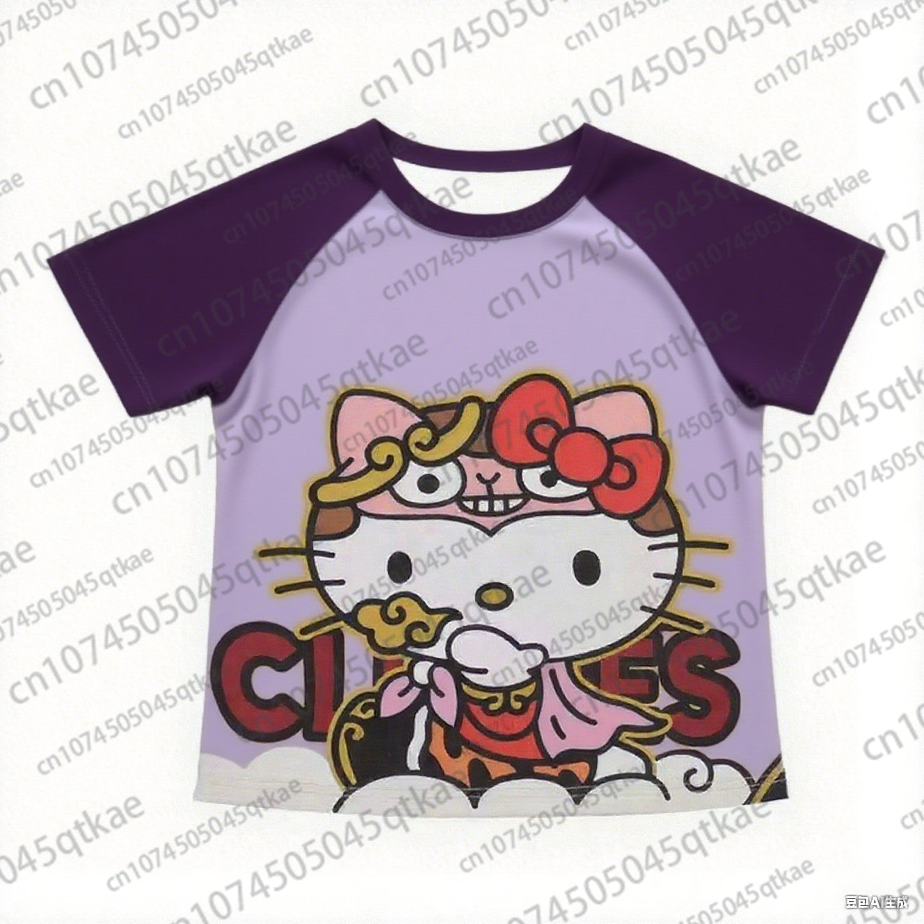 2025 New Hello Kitty T-shirt Anime Sanrio Fashion Short Tops Y2k Summer Cute Tees Cartoon Print High Street Women's Short Sleeve