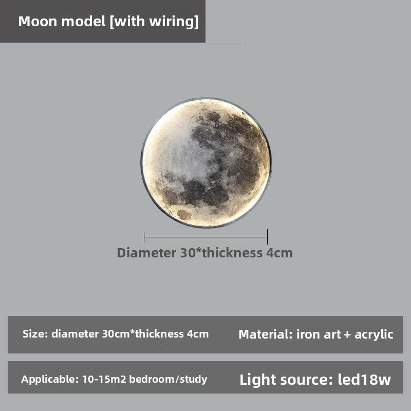 Modern LED Lunar Wall Lamp, Planetary Elegant Design Ceiling Lamp for Bedroom, Living Room Decor