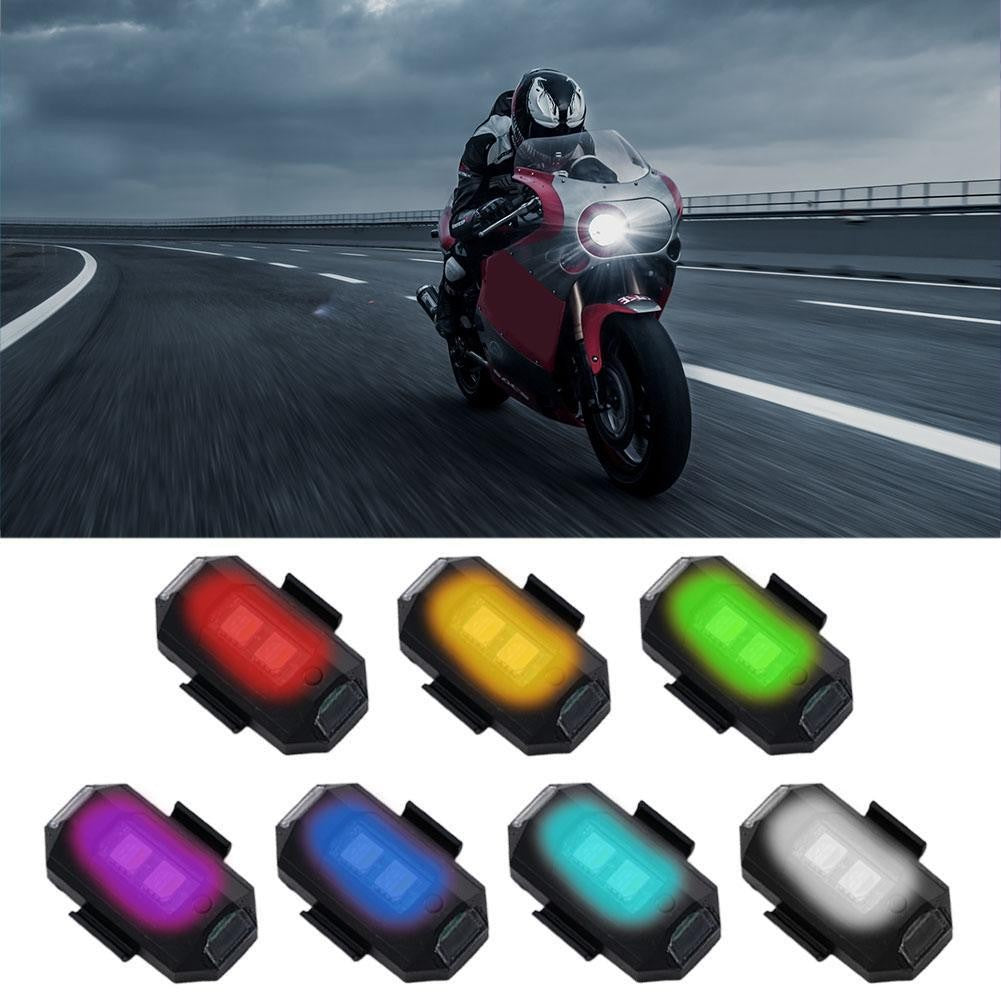 Motorcycle Flashing Lights Car RGB LED Strobe Lights 7 Colors Flash Position Wireless Light Aircraft Airplane Helicopter Warning