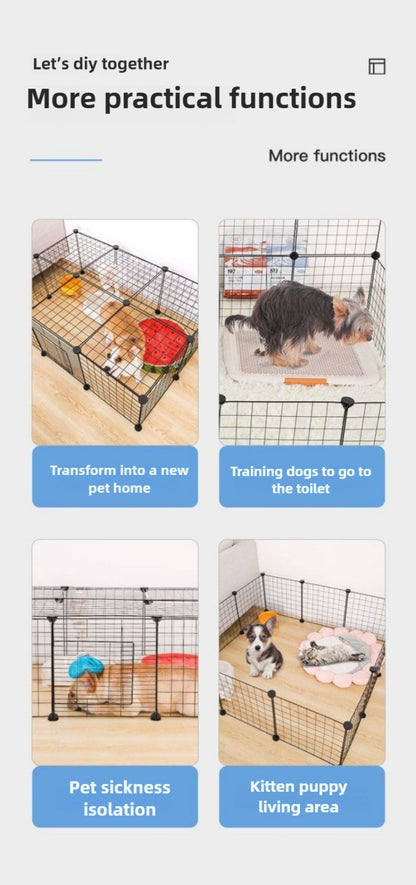 Painéis de Cerca para Pets DIY, Painéis Simples de Malha de Arame para Gaiolas de Coelhos, Gatos e Cães, Cercas Empilháveis e Montáveis, Gaiolas Multifuncionais