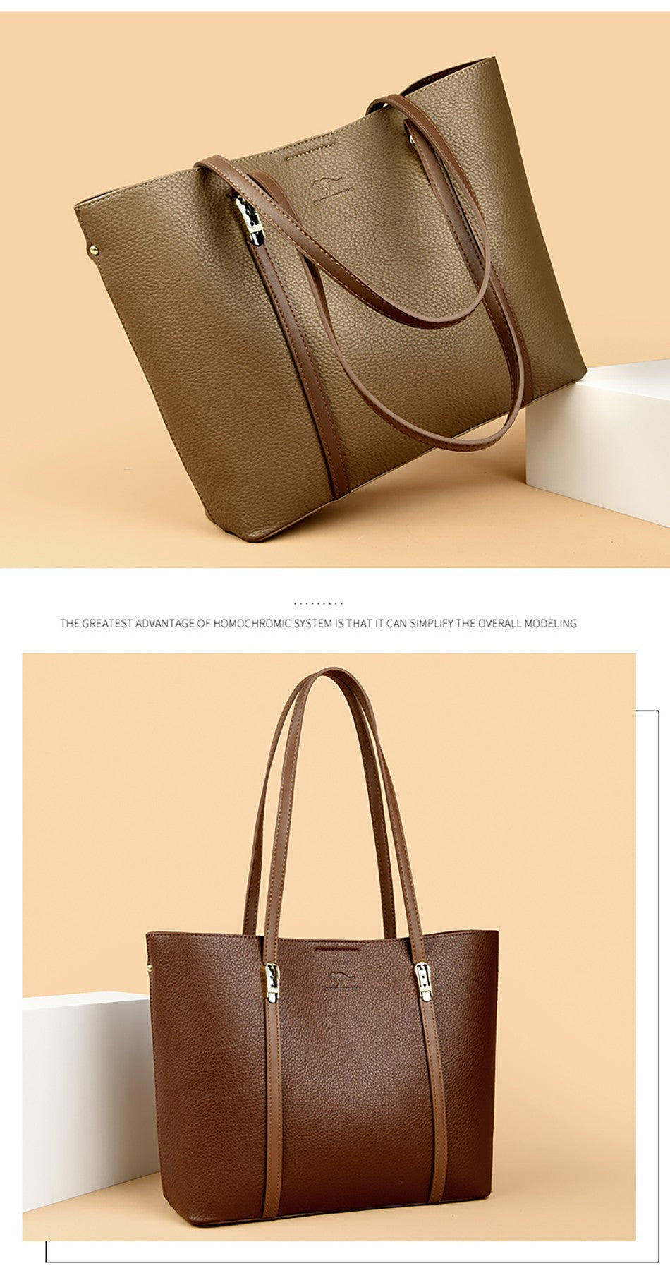 New autumn Single Shoulder Large Capacity Messenger Droadband Female Solid Color Handbag Luxury Ladies Bucket PU Shoulder Bag