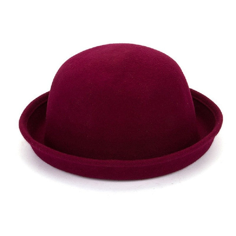Fashion Winter Hat Fedora Vintage Women Children Trendy Wool Felt Bowler Derby Floppy Hats For Girls Women