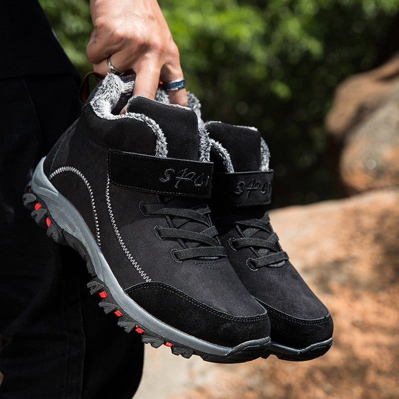 Waterproof Winter Men Boots Suede Warm Snow Outdoor Sneakers Boots Men Work Casual Shoes High-top Non-slip Ankle Boots