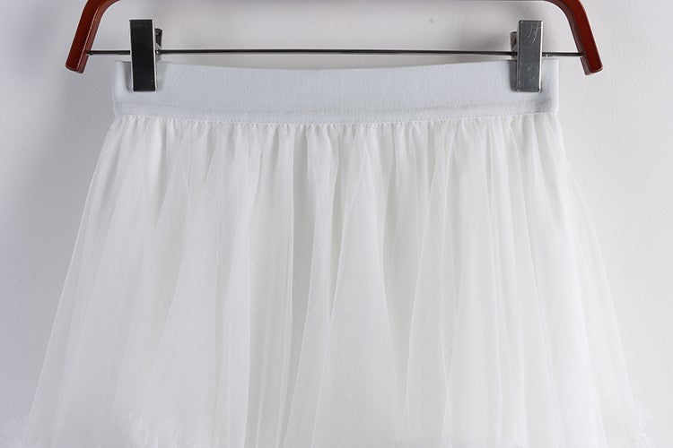 TIGENA Tutu Tulle Long Skirt for Women 2023 New Summer Korean Aesthetic Cute Irregular Mesh High Waist Maxi Skirt Female Purple