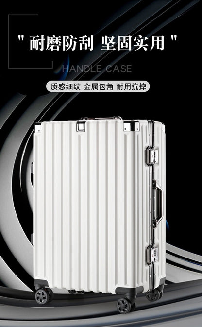 20inch 22inch 24inch 26inch Large Capacity Luggage Aluminum Frame Reinforced Anti-Collision Trolley Case Password Box Casual Suitcase Silent Wheel