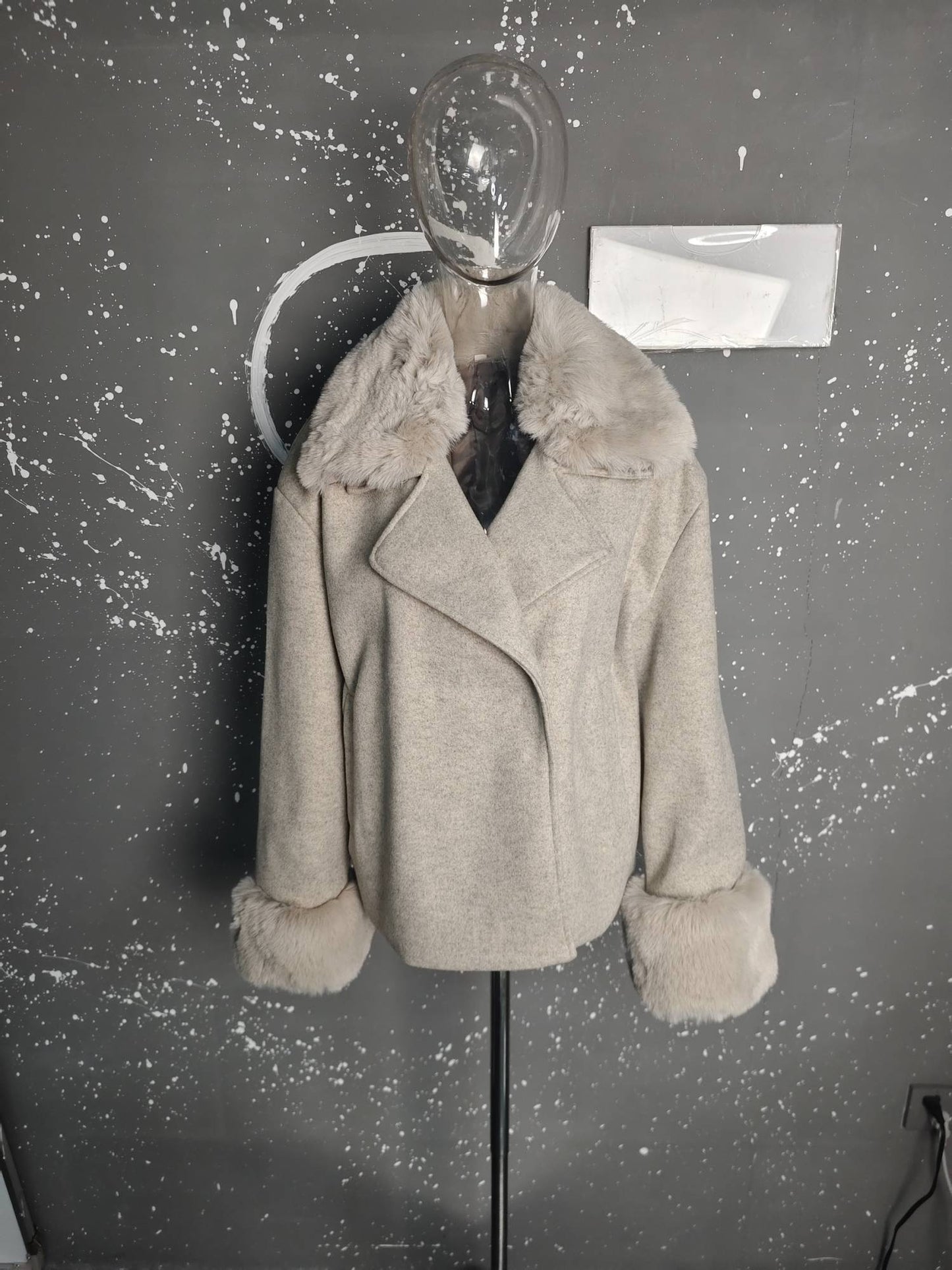 UCXQ Fashion Loose Warm Coat Women's Turn Down Collar Long Sleeve Covered Button Cardigan Coats 2025 Autumn Winter New 23Z4030