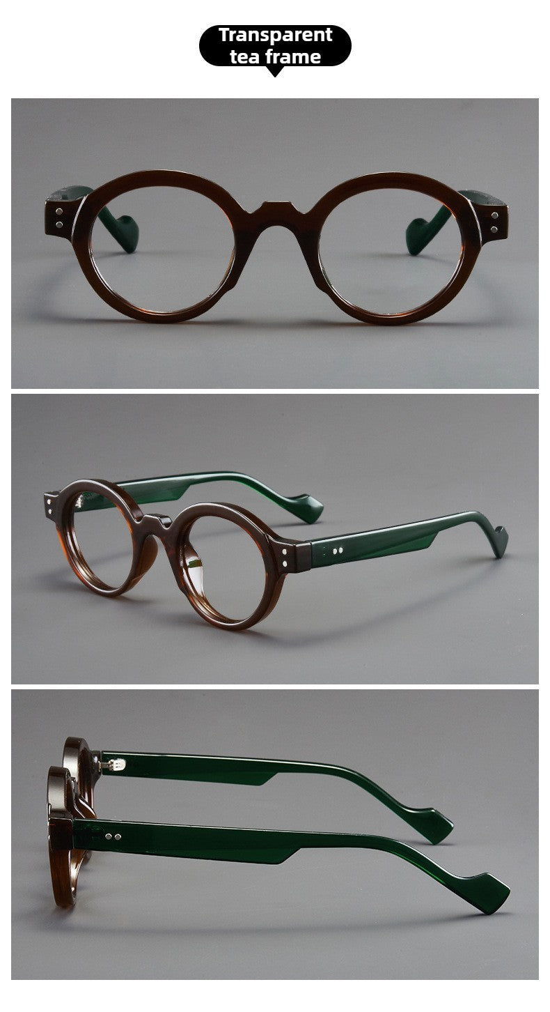 Retro Round Eyeglasses Suitable for Presbyopia Color-matching Trendy Small Frame HD Reading Glasses